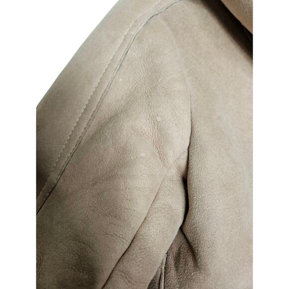 Vintage 70s Long Shearling Coat 10 Brown Leather Sawyer Napa Ski Hood Belted - Picture 3 of 15